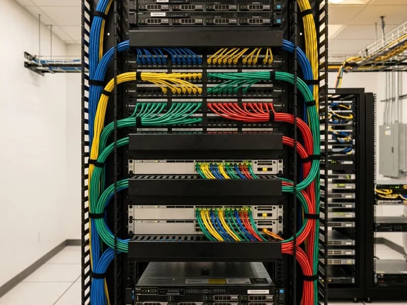 Network rack and structured cabling installation by Skyview Electronics