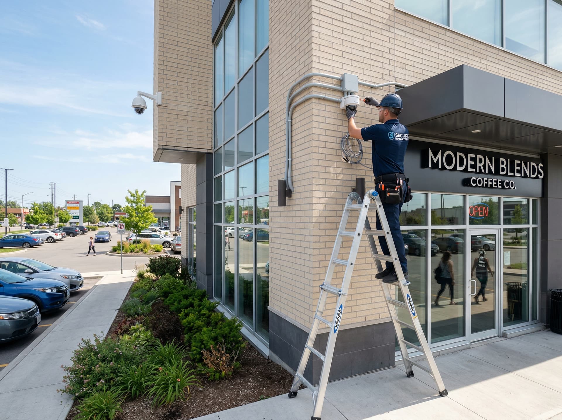 Professional security camera installation by Skyview Electronics